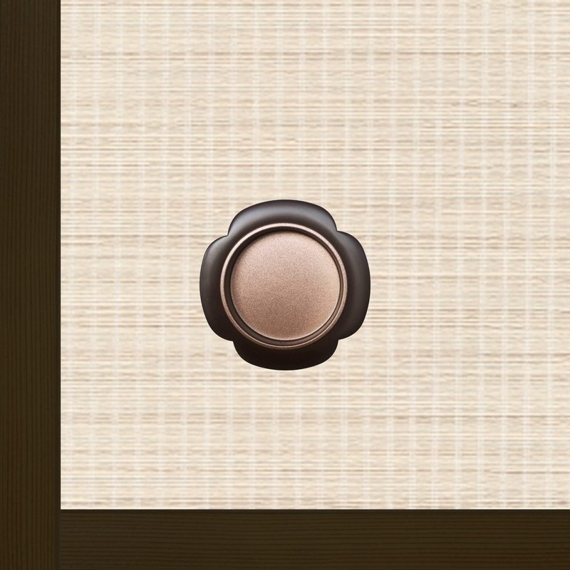 Fusuma Handle Pull, 1 Piece, Flower Shape, Brown (Brown x