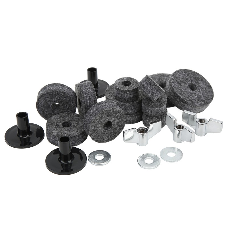 21Pcs Cymbal Replacement Accessories Felts Sleeves Wing Nuts Washers for