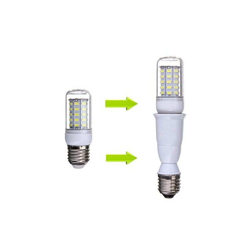 YiLighting Supplier E26 Socket Extender, Medium Base, White, 2-Pieces, 2.5
