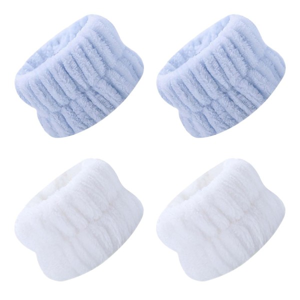 Zimoer Women's Hair Band Cosmetic Set of 3 (White, Sky