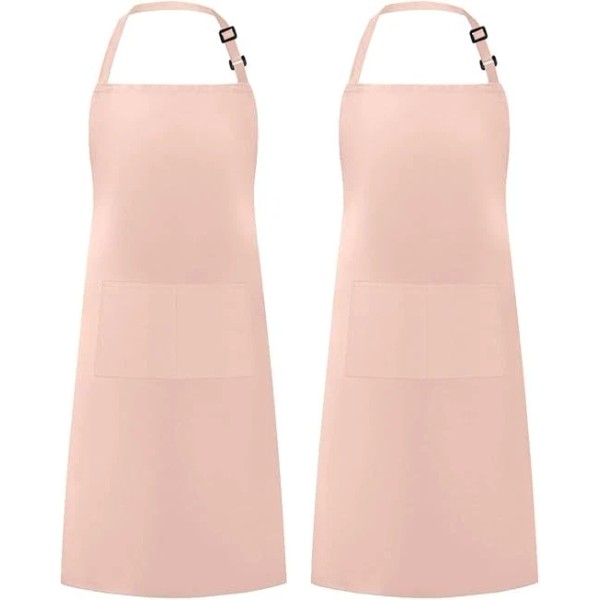 Syntus 2 Pack Adjustable Bib Apron Waterdrop Resistant with 2