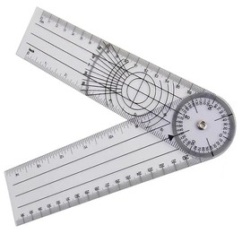 Goniometer, Angle Meter, Multi-Ruler, Angle Spine Ruler, 360 Degree Measuring Tool, Spine Goniometer, Protractor, Plastic, Rehabilitation, Clear, Rotable, Multifunction, Professional