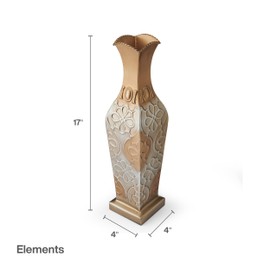 Elements Gold and Silver Harlequin Embossed Metal Vase-Table