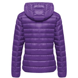 wantdo Women's Bubble Coats Lightweight Down Jacket Packable Coat (Purple, Small)