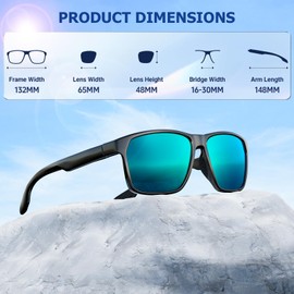 BONDDI Sunglasses Men Women Polarised Ultralight TR90 Frame UV400 Protection Unisex Classic Retro Vintage Sports Glasses Sunglasses for Driving Fishing Travel, blue