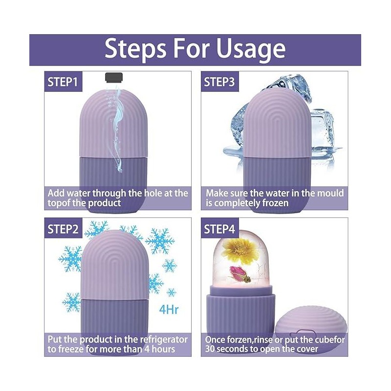 Silicone Ice Cube Roller Massager for Face-Skincare