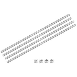 MECCANIXITY Fully Threaded Rod M6 x 400mm 1mm Thread Pitch 304 Stainless Steel Right Hand Threaded Rods Bar Studs with Screws 4 Pack