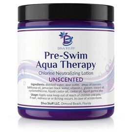 Pre-Swim Aqua Therapy Chlorine Neutralising Body Lotion,Protects Skin From Chlorine and Salt Water, Unscented, By Diva Stuff