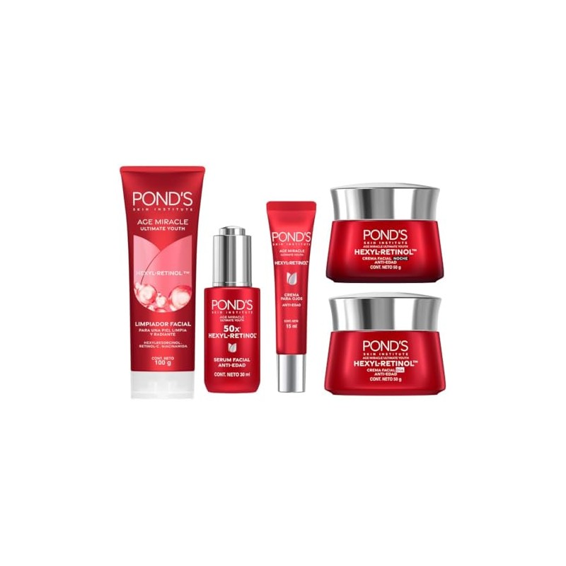 POND'S Age Miracle rutina completa de 5 pasos con HEXYL-RETINOL