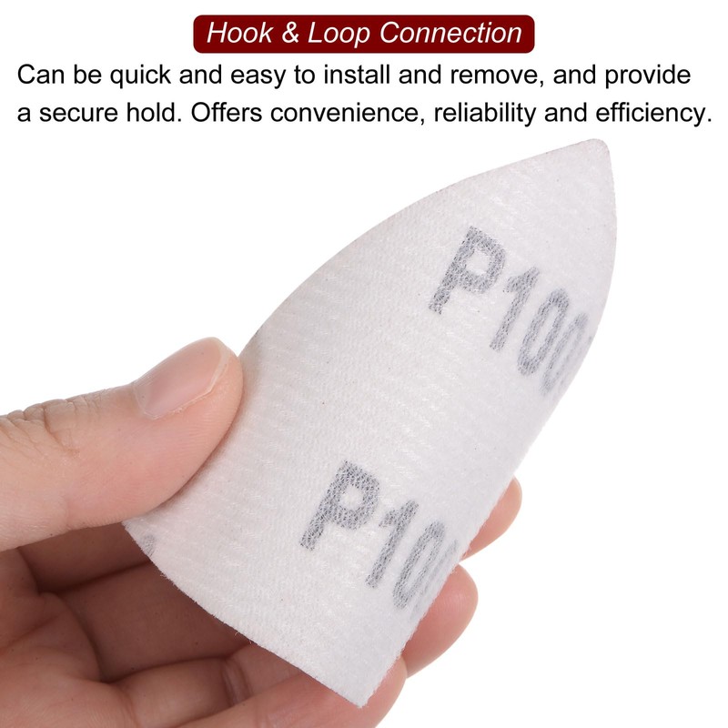 sourcing map 60pcs Triangular Hook & Loop Sandpapers 400/600/800/1000/1200/1500 Grits