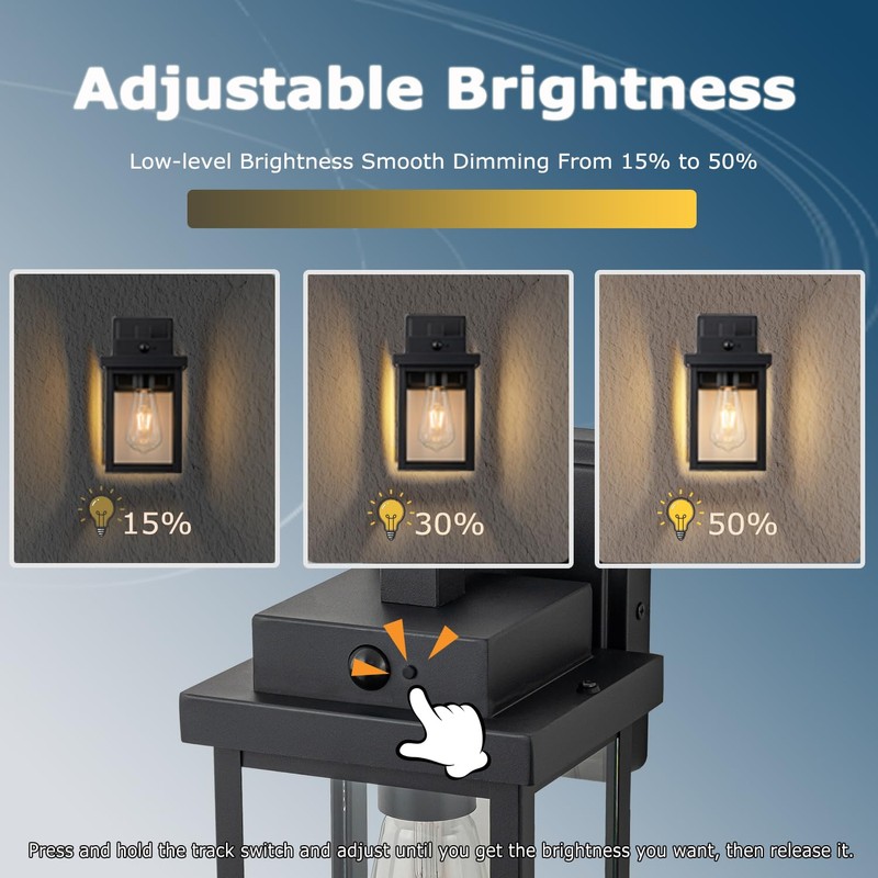 OUPAVOCS Motion Sensor Outdoor Wall Lights, Dusk to Dawn Front