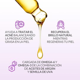 Aceite Facial Equilibrante | Con Aceites de Rosa Mosqueta, Argán, Semilla de Uva y Arroz | Hidratacion + Control de Acné y Sebo | Minimiza Cicatrices, Aspecto Liso y Saludable | Fórmula Vegana para Todo tipo de Pieles | Biune. | 30 ml