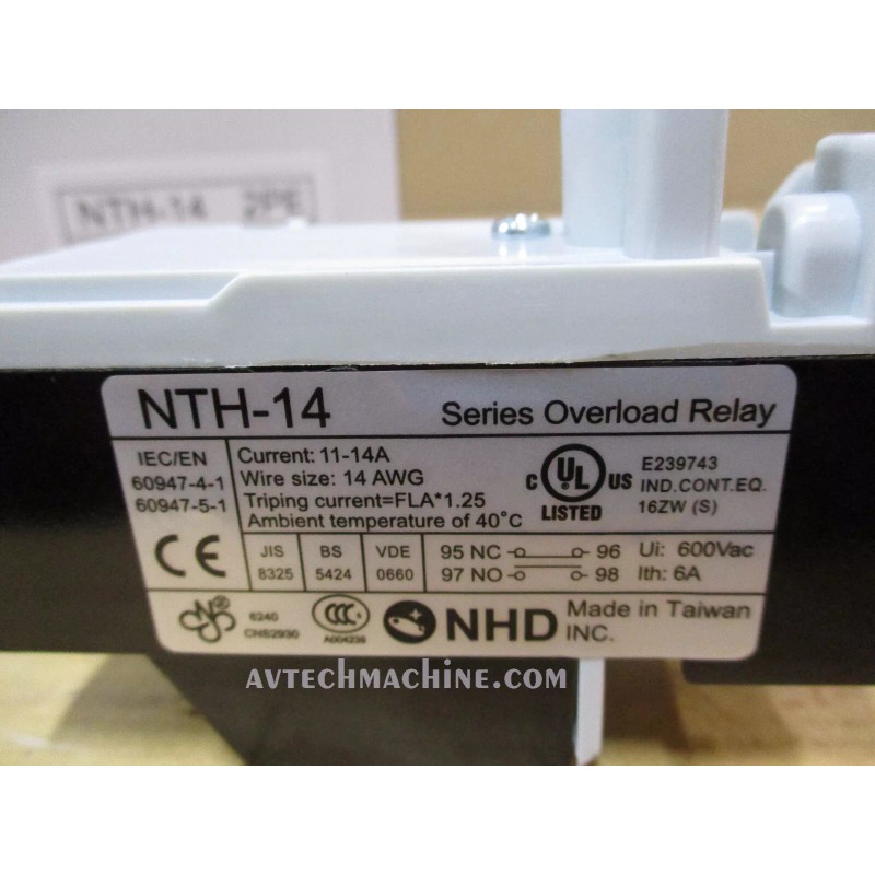 NHD NTH-14 2PE NHD Thermal Overload 2 Pole 11 -