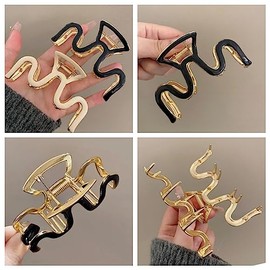 Pinzas para El Cabello Grandes de Metal, Paquete de 2 Pinzas de Mandíbula Negras de 3.3 Pulgadas para Cabello Grueso y Rizado, Pinzas Antideslizantes 