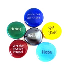 Lifeforce Glass Get Well Glass Stones, 6 Messages to Bring Comfort and Hope for a Fast Recovery. Packaged in a Deluxe Gift Box