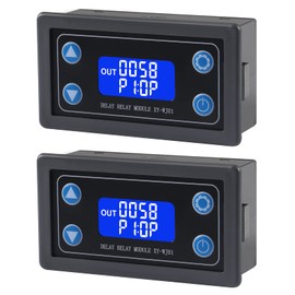 2pcs Delay Relay Module DC 6-30V Timer Relay 12V 24V 0.01s-9999min 50mA XY-WJ01 LCD Display Digital Timer Cycle Delay Switch Module AC 220V Power On-Off Controller with Switch Button Case
