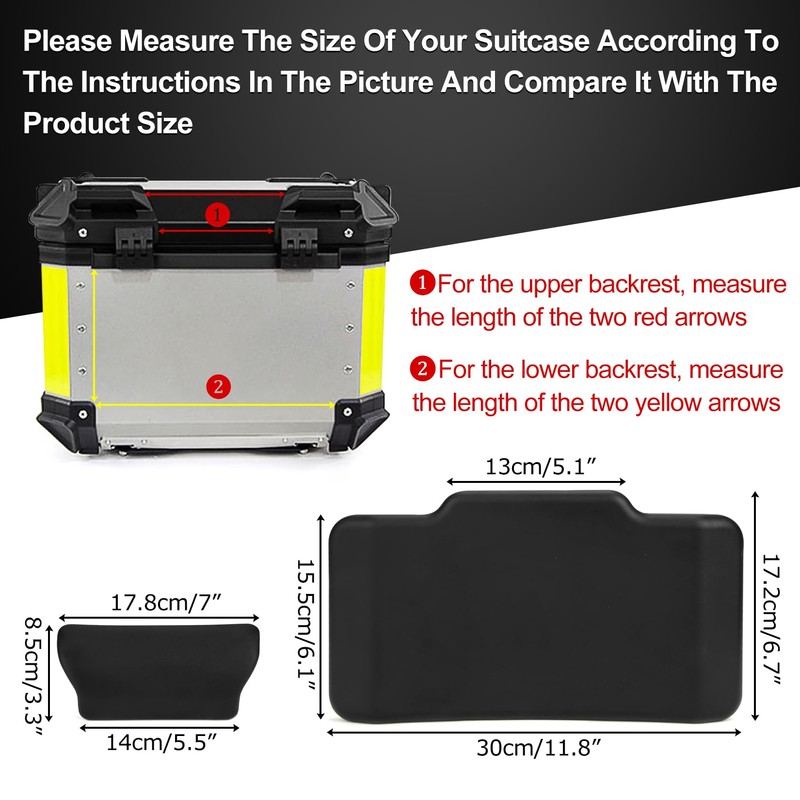 psler Motorcycle Top Box Back Support Cushion, Bike Back Box