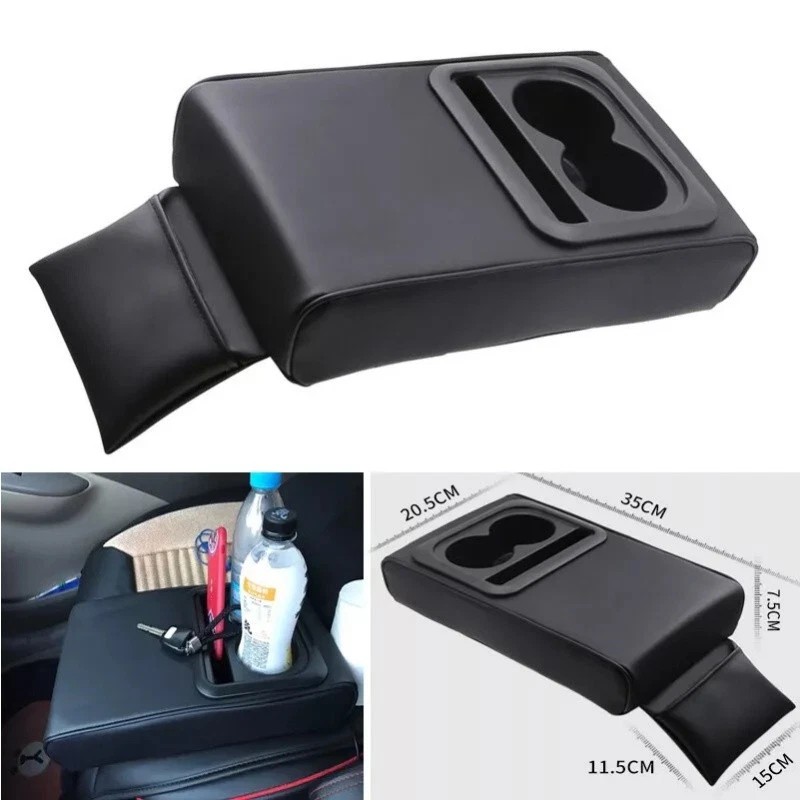 Unbranded Armrest Cushion with Cup Holder Universal Car Armrest Seat