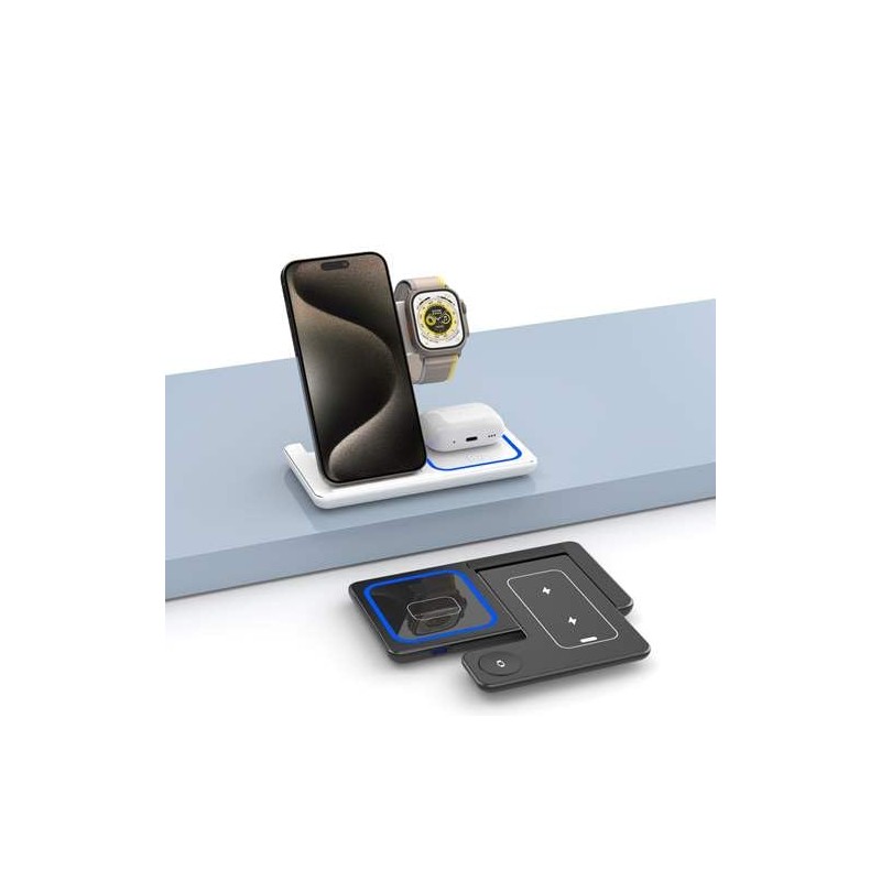 LAZOS Wireless Charger Foldable 3 in 1 Black