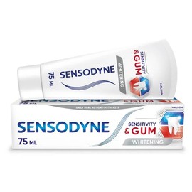Sensodyne Sensitivity & Gum Whitening whitening Toothpaste for Tooth and Gum Protection Gently whitens Sensitive Teeth 75 ml Pack of 4