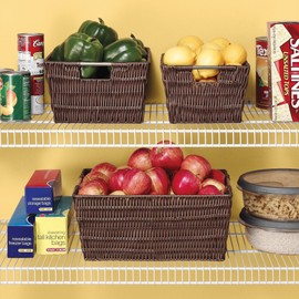 Whitmor Java Rattique Shelf Storage Tote Basket, 1 Count (Pack of 1)
