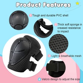 Children's Knee Pads, Adjustable Inline Skates, Children's Knee Pads Protector Set, Knee and Elbow Pads, Wrist Guards, Children's Protectors for Inline Skating Skateboard