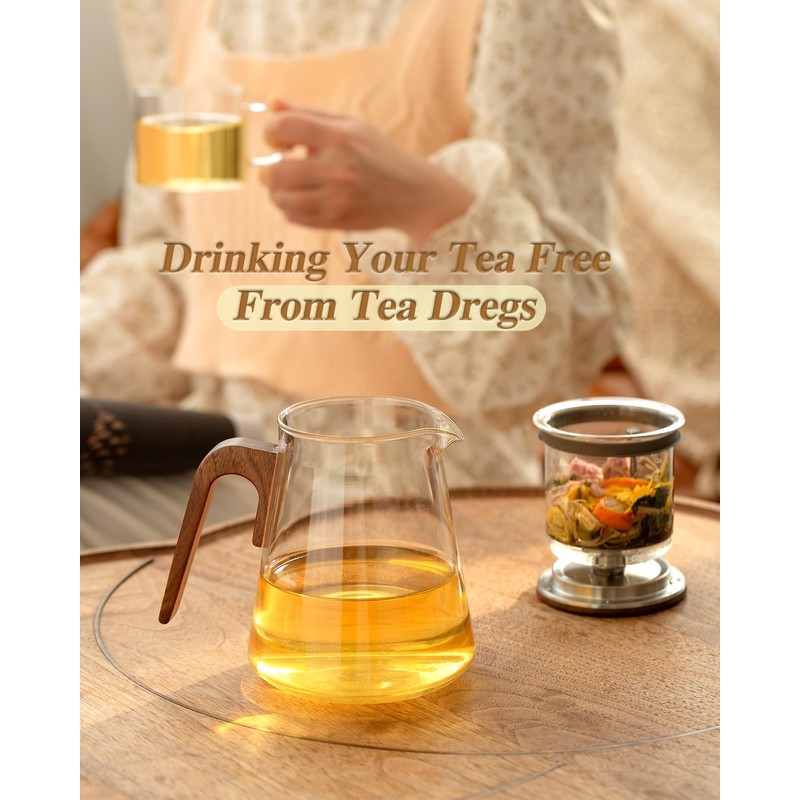 ZENS Magnetic Tea Pot, Enchanted Glass Teapot with Infuser and