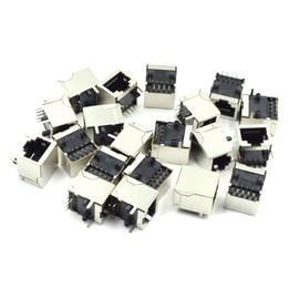 Hxchen RJ45 8P8C PCB Jacks Vertical Mount Connectors Ethernet Sockets 18mm/0.7" Length - (20 Pcs)