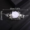 Rumtock Soft White Flower Hair Comb with Pearl Handmade Floral