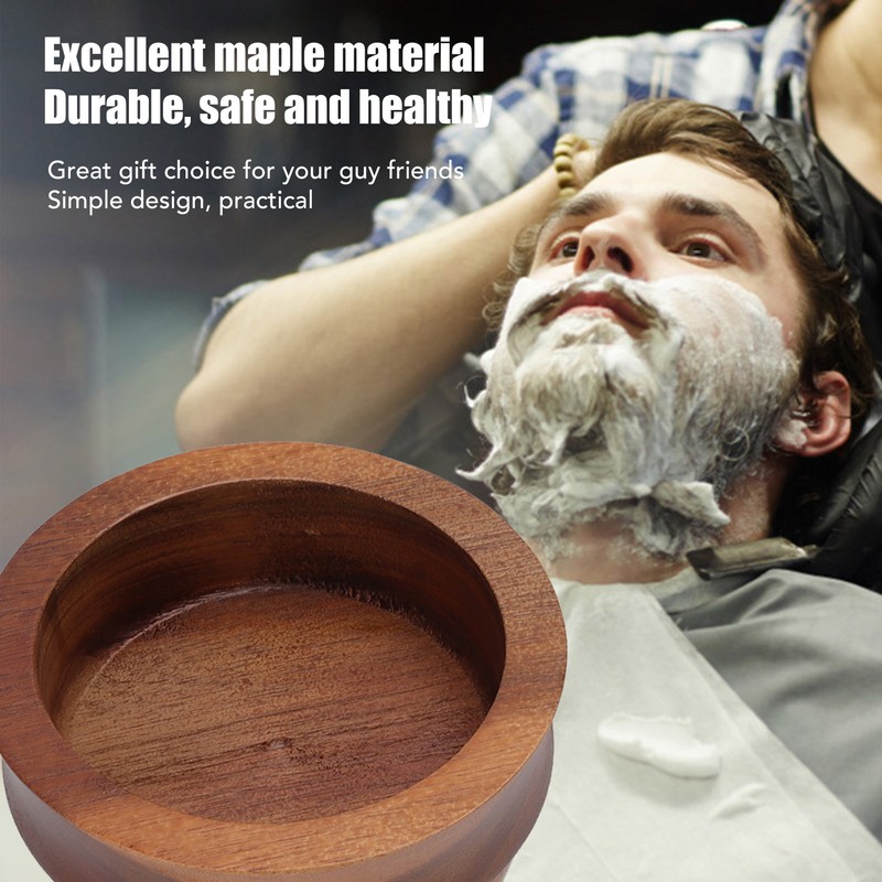 Men Wooden Shaving Brush Bowl Non Adhering Shave Cream Mug