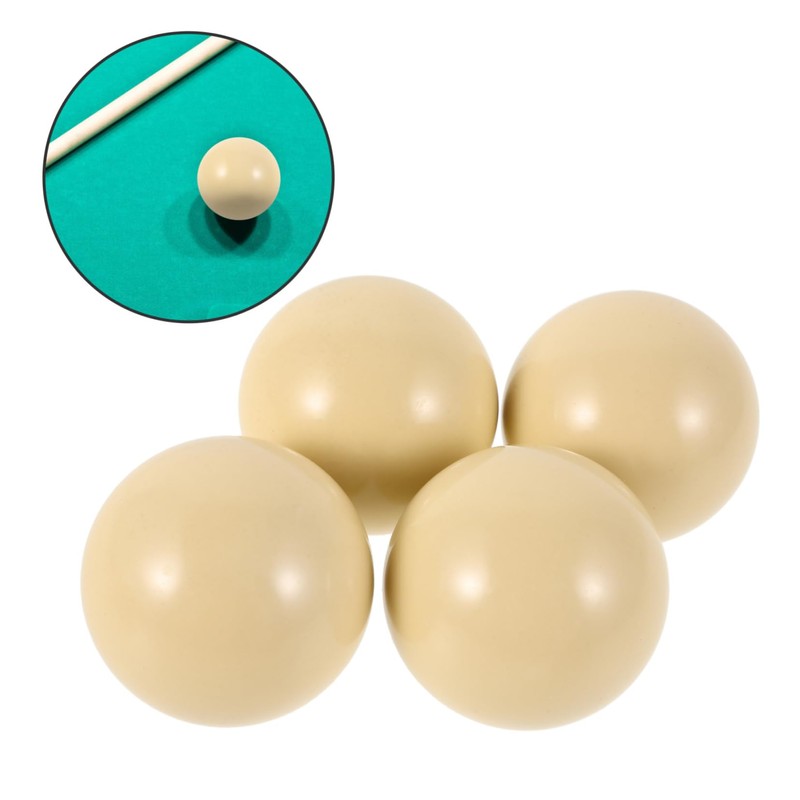WOONEKY 4pcs White Billiards Training Cue Balls for Beginners Durable