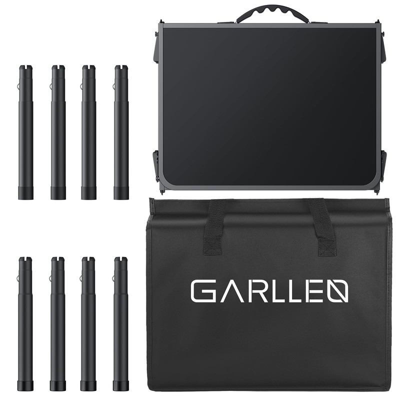 GARLLEN Folding Camping Table Max 27.5", 3-Height Adjustable Portable Camping
