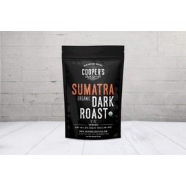 Organic Dark Roast Sumatra, Smooth and Rich Single Origin Grade 1 Premium Coffee - 12 oz Bag (Whole Bean)