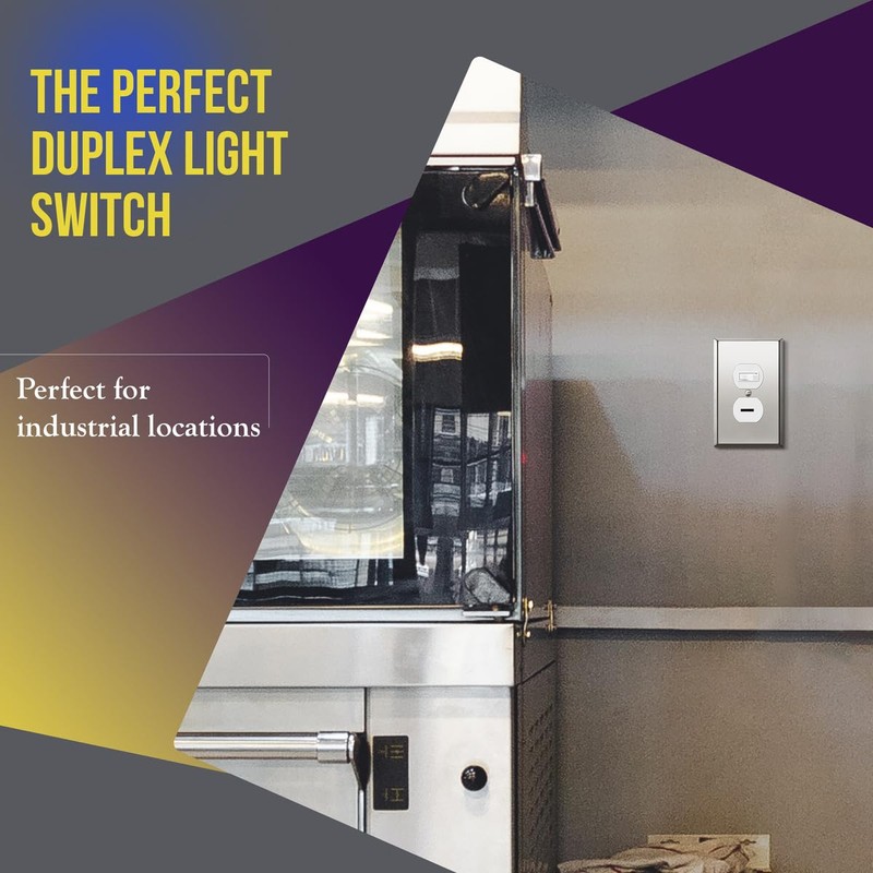 ENERLITES Combination Toggle and Pilot Light Switch, Duplex Style, Illuminated