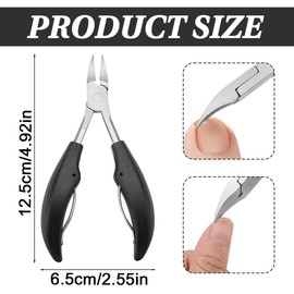 KYLOS Nagelzange Gerade Klinge Für Eingewachsene Fußnägel Und Fingernäge, Edelstahl Und Scharfe Spitze Eckenzange Fußpflege, Nagelschere Für Starke Fußnägel (Schwarz),Doonails Press On Nails