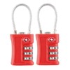 Kellegour Pack of 2 TSA Luggage Lock Combination Lock 3 Digit Suitcase Lock Combination Lock Padlock Wire Rope Mini Password Lock for Backpack, Trunk, Locker, Travel Bag