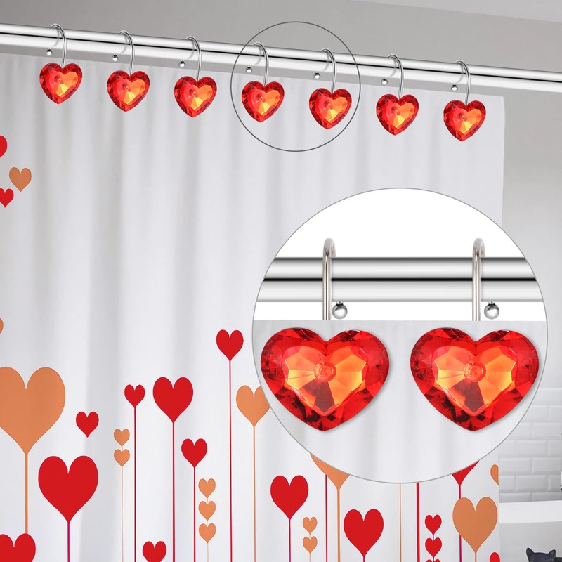EleCharm Decorative Crystal Shower Curtain Hooks, Set of 12 Bling