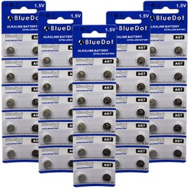 BlueDot Trading AG7 Batteries 1.5V Alkaline Button Cell SR57, LR57, SR927, SR926, LR927 for Hearing Aid, Watch, Toys, Other Electronic Products, 50 Count