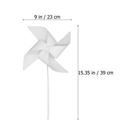 STOBOK Windmill Children's Toy Paper White Windmill DIY Painting Crafts 24 Pieces Wind Wheels Graffiti Toy Nursery Home School Projects