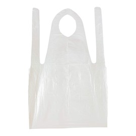 Clean Tek White Plastic Disposable Apron - 42" x 27 1/2" - 100 count box - Restaurantware