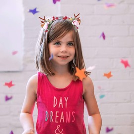 Minkissy Christmas Antlers Headband Reindeer with Ears Headband Flower Hair Band for Christmas Party Women Girls (Various Patterns) pattern 3