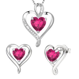 LAVUMO Jewellery Sets for Women Sterling Silver Heart necklaces Silver Gold Rose Gold Earring Set Gifts for Her Hypoallergenic Jewellery for women Birthday Anniversary Christmas Valentine Gifts