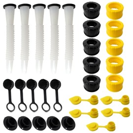 5x Gas Can Replacement Spout Kit Flexible Pour Nozzle with Gasket Stopper Caps Collar Caps Stripe Cap Spout Kit for Water Jugs and Old Can