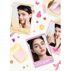 Colorgram Sebum Retouching Blur Pact | Poreless-Looking Pressed Setting Face Powder for Normal to Oily Skin, Provides Weightless, Matte Finish with Soft Focus Effect