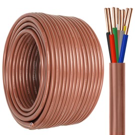YDDECW Thermostat Wire - 18/8 100FT Solid Copper 18 Gauge 5 Conductor Power Circuit Cable for Heating & air Conditioning Equipment, doorbells and Other Indoor/Outdoor Low Voltage Applications Use