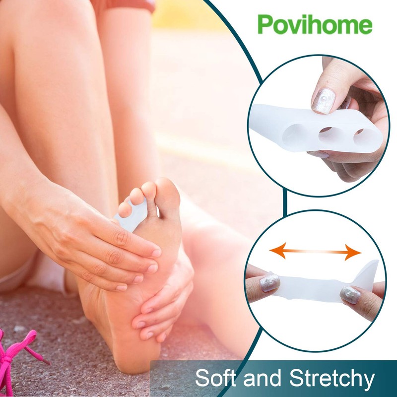 Povihome 10 Pack Pinky Toe Separator and Protectors, Triple Gel
