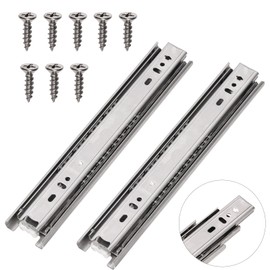 Tanstic 1 Pair Full Extension Drawer Slides, 10 Inch Ball Bearing Drawer Slides 77 LB Load Capacity Side Mount File Cabinet Rails Metal Dresser Runner Trash Can Slider Kitchen Glides