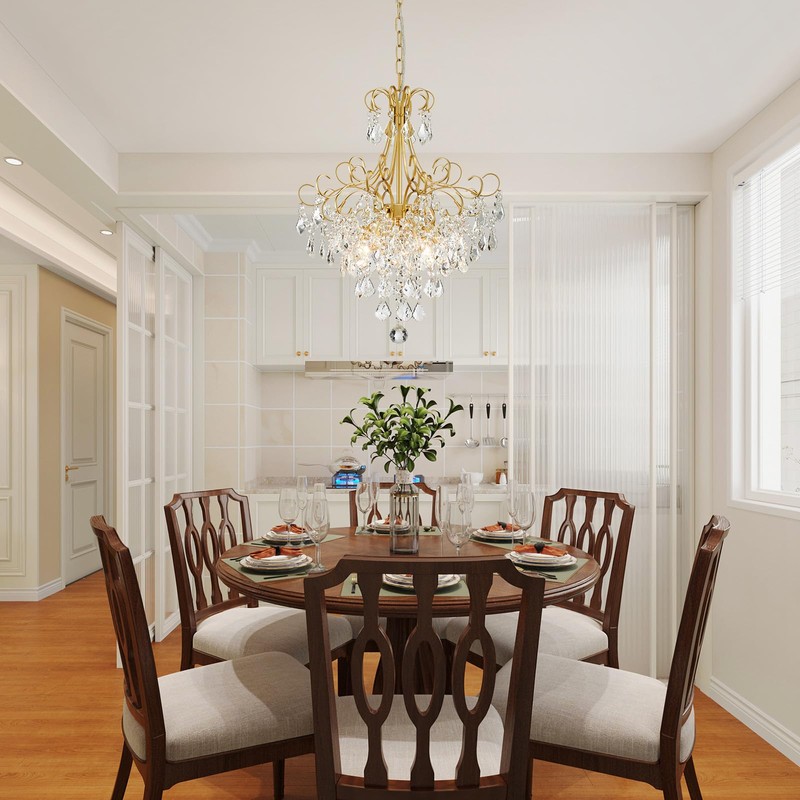 WUZUPS Crystal Chandelier 5-Light Pendant Ceiling Light Modern Lighting Fixture