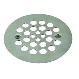Westbrass D3193-20 4-1/4" OD Brass Shower Strainer Grid Drain Cover, Stainless Steel