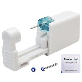SLVIEKAE Self Nose Piercing Kit -Nose Piercing Kit Disposable Piercing Kit-Self Nose Piercing Gun Kit Tool (blue)